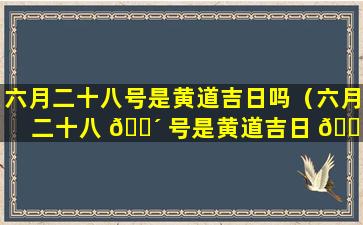 六月二十八号是黄道吉日吗（六月二十八 🐴 号是黄道吉日 🐅 吗,7月17号）